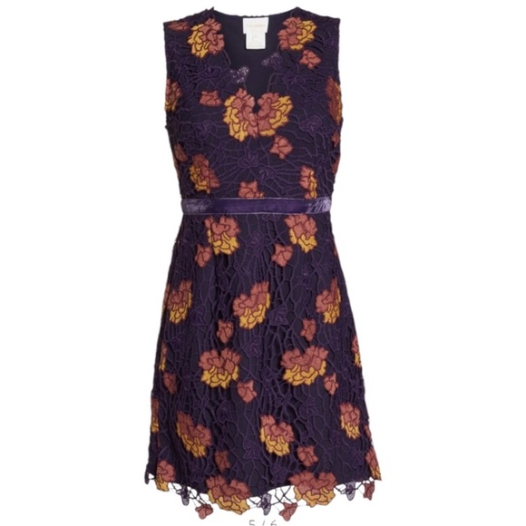 EUC Anthropologie Foxiedox Dolores Floral Crochet Dress Size 6 - Picture 2 of 10